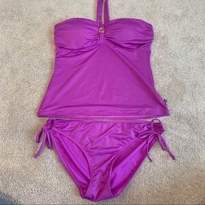 Aqua La Vie En Rose purple gem jewelled tankini bikini Sz L